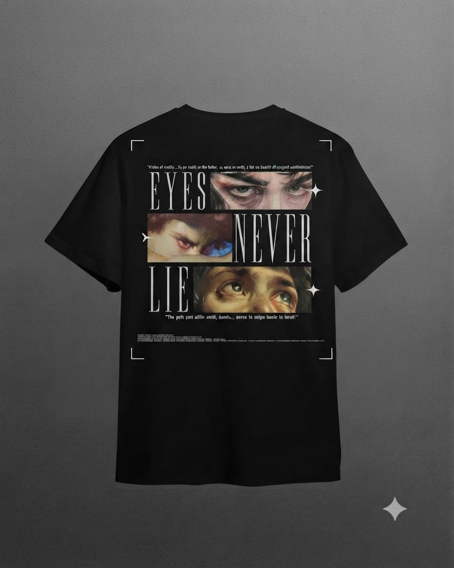 T-Shirt Oversize "EYES NEVER LIE" – Dark Aesthetic Edition