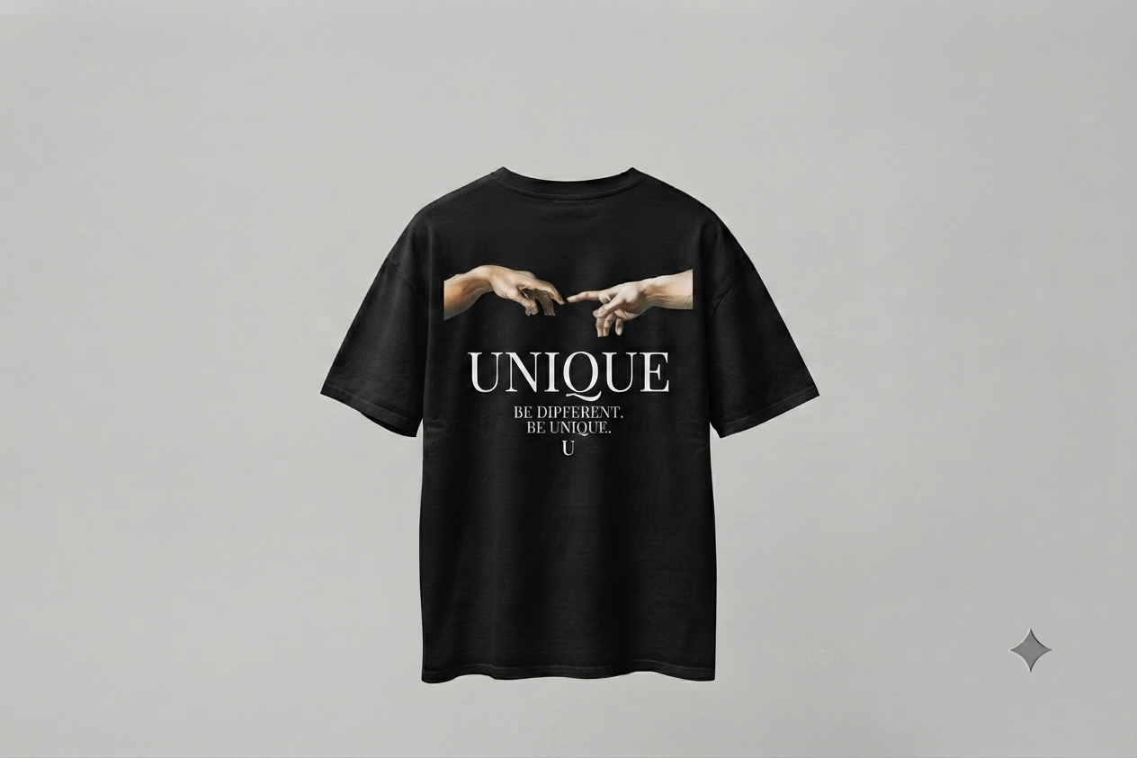 T-Shirt Oversize "Creation of Uniqueness" - Beige Edition