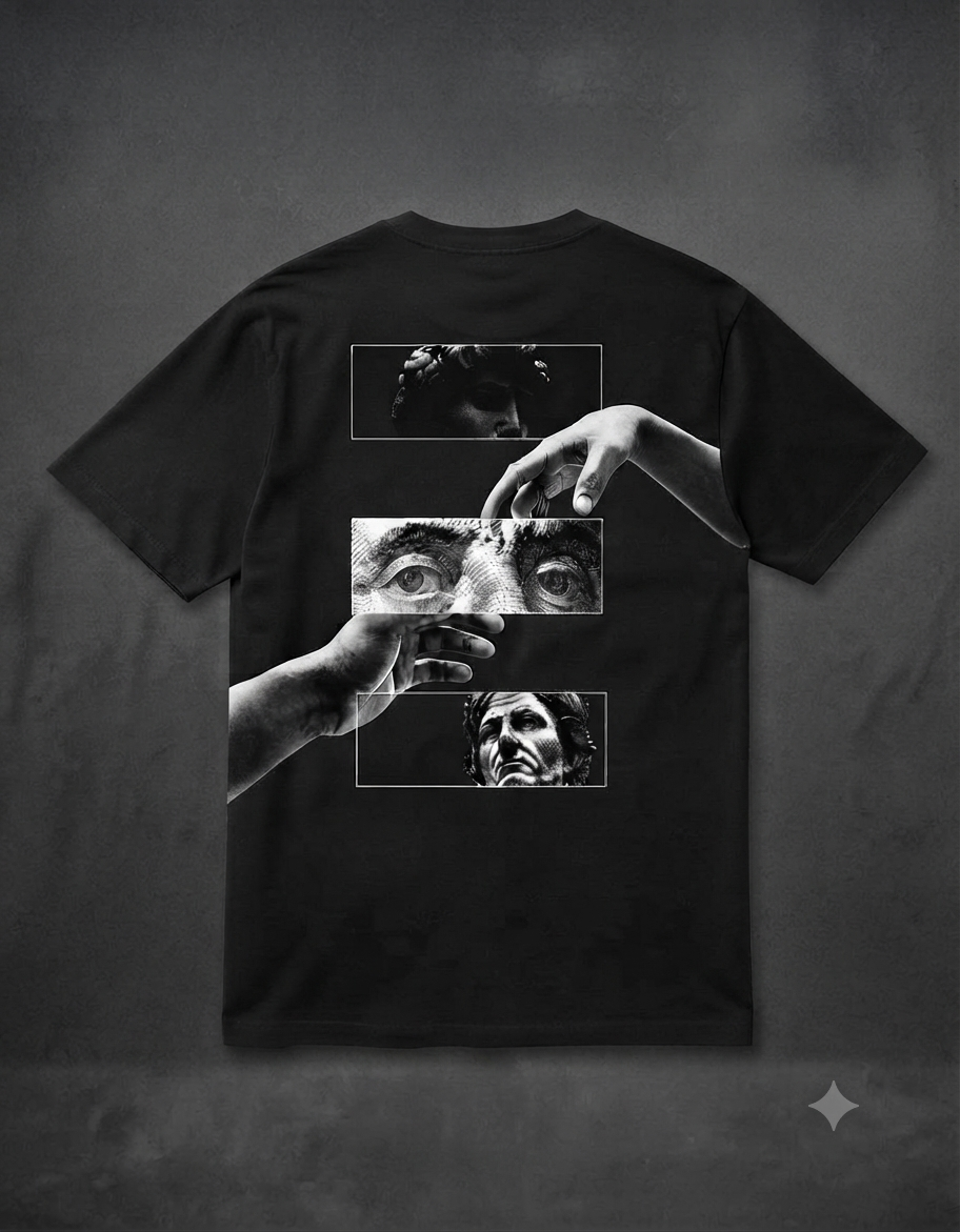 T-Shirt Oversize "CLASSIC LEGACY" – Edizione Artistica in Bianco e Nero