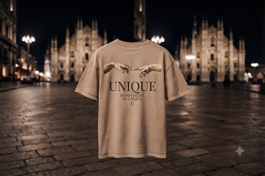 T-Shirt Oversize "Creation of Uniqueness" - Beige Edition