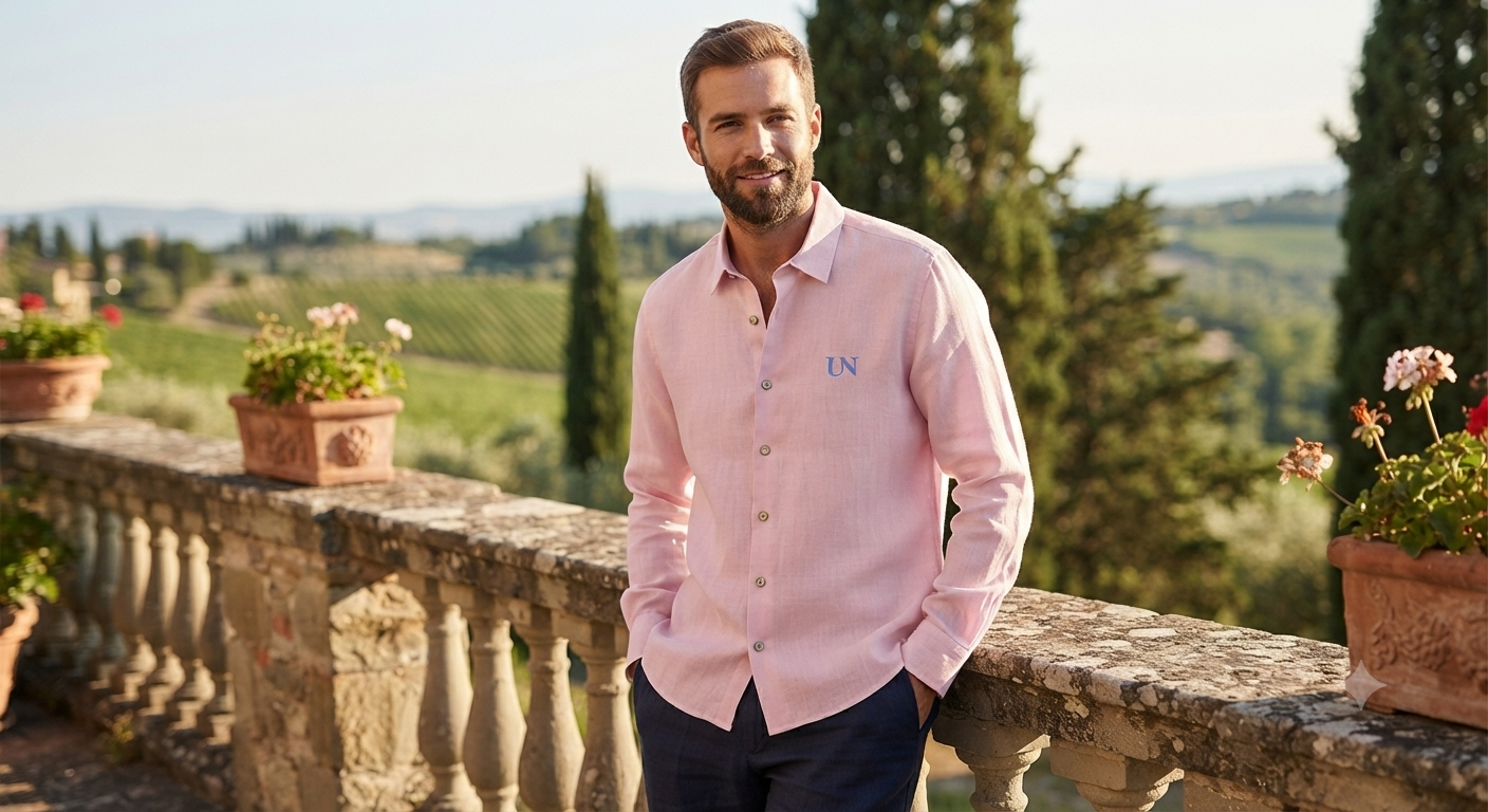 Camicia in Lino e Cotone Chambray – Essential Comfort