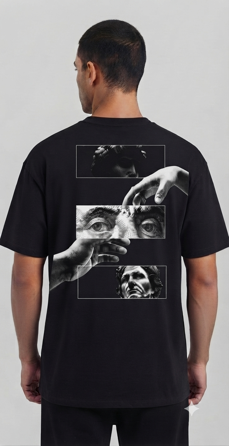 T-Shirt Oversize "CLASSIC LEGACY" – Edizione Artistica in Bianco e Nero
