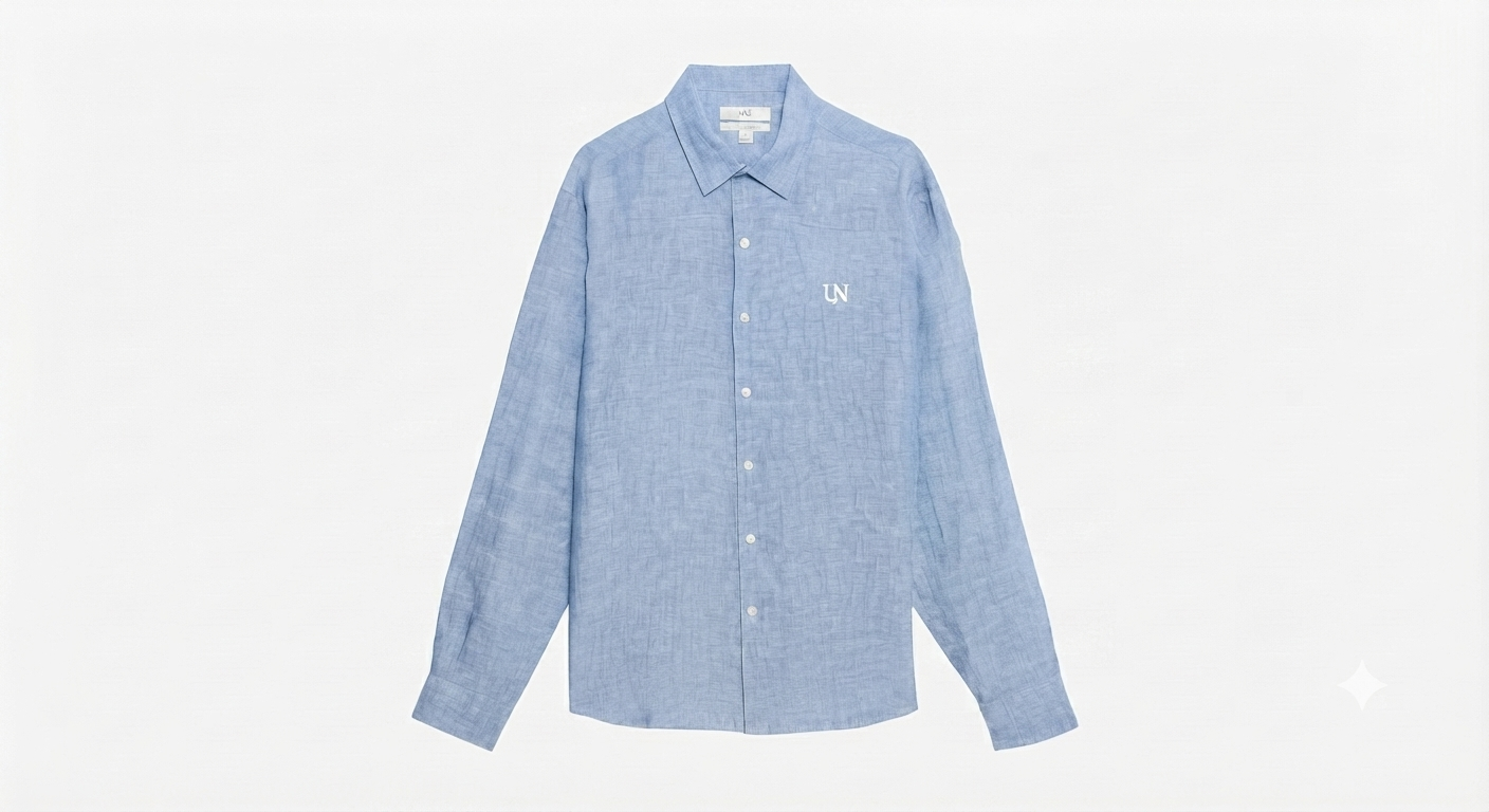Camicia in Lino e Cotone Chambray – Essential Comfort