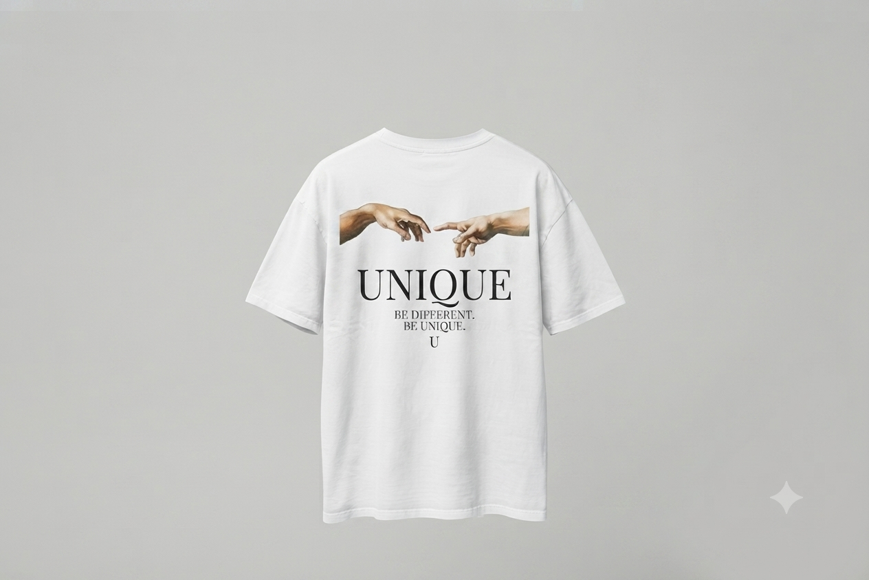 T-Shirt Oversize "Creation of Uniqueness" - Beige Edition